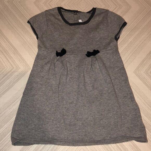 Jacadi Baby Girls Sweater Gray Dress - Picture 1 of 6